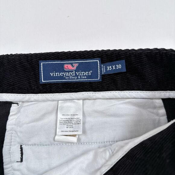 Vineyard Vines Corduroy Pants Mens Size 35 x 30 Black Slim Fit Breaker Champagne - Picture 5 of 8